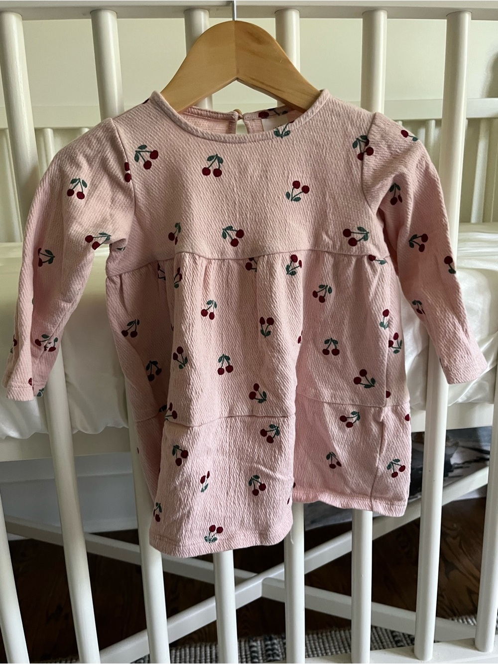 Pink Cherry-Print Long-Sleeve Top